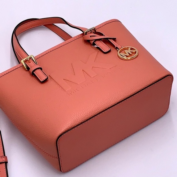 MICHAEL KORS XSMALL CARRYALL CONVERTIBLE TOP ZIP TOTE SHERBERT COLOR - Picture 12 of 16